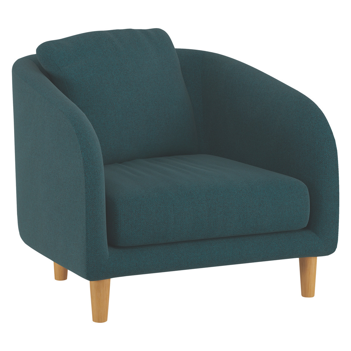 Colby Teal Green Wool Herringbone Armchair, Green – image 3