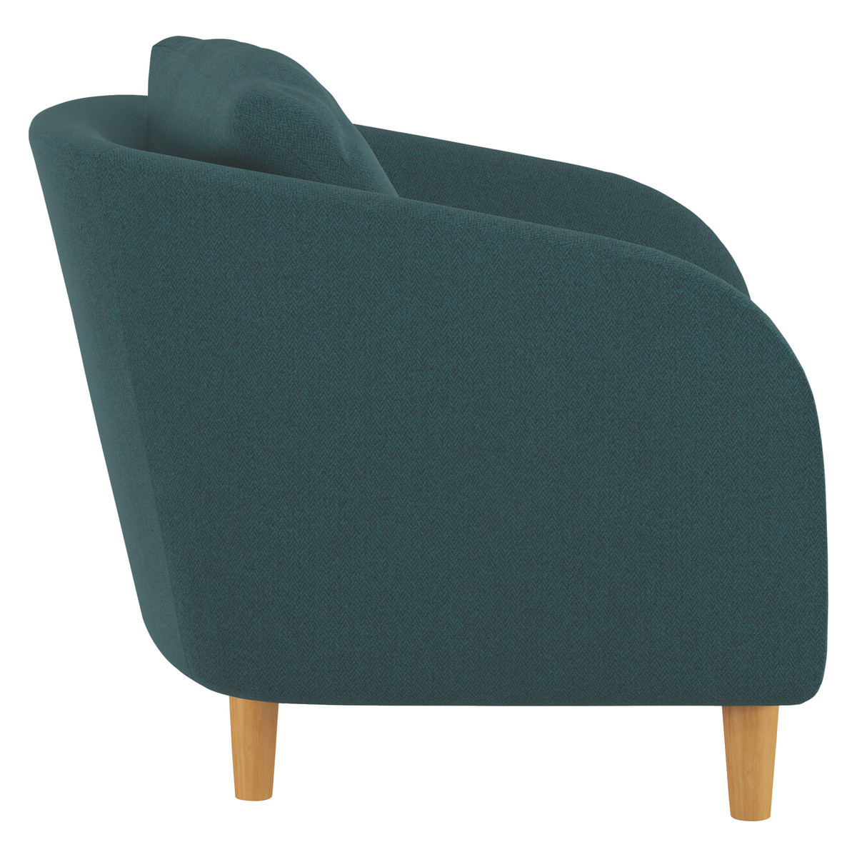 Colby Teal Green Wool Herringbone Armchair, Green – image 4