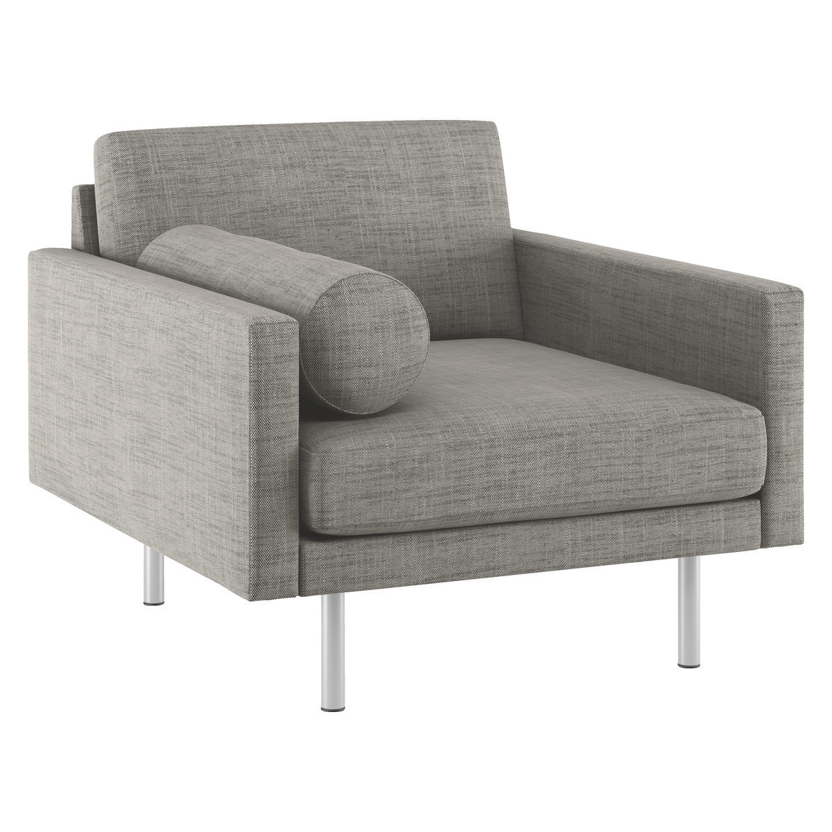 Spencer Black & White Italian Woven FaBric Armchair, Metal Leg, Black And White – image 3