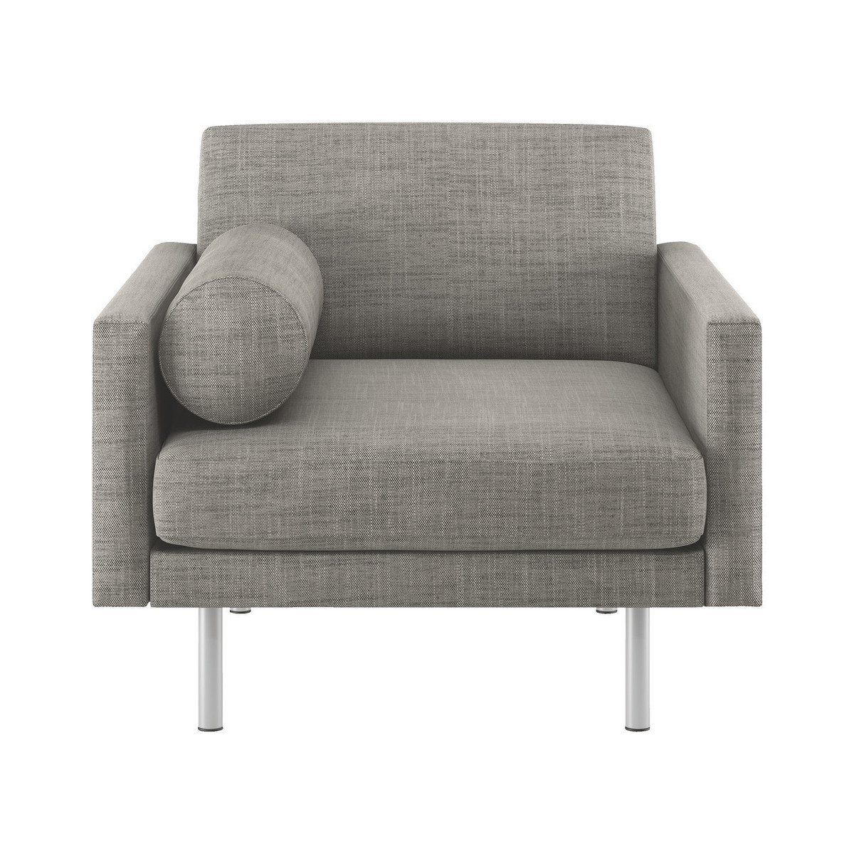 Spencer Black & White Italian Woven FaBric Armchair, Metal Leg, Black And White – image 1