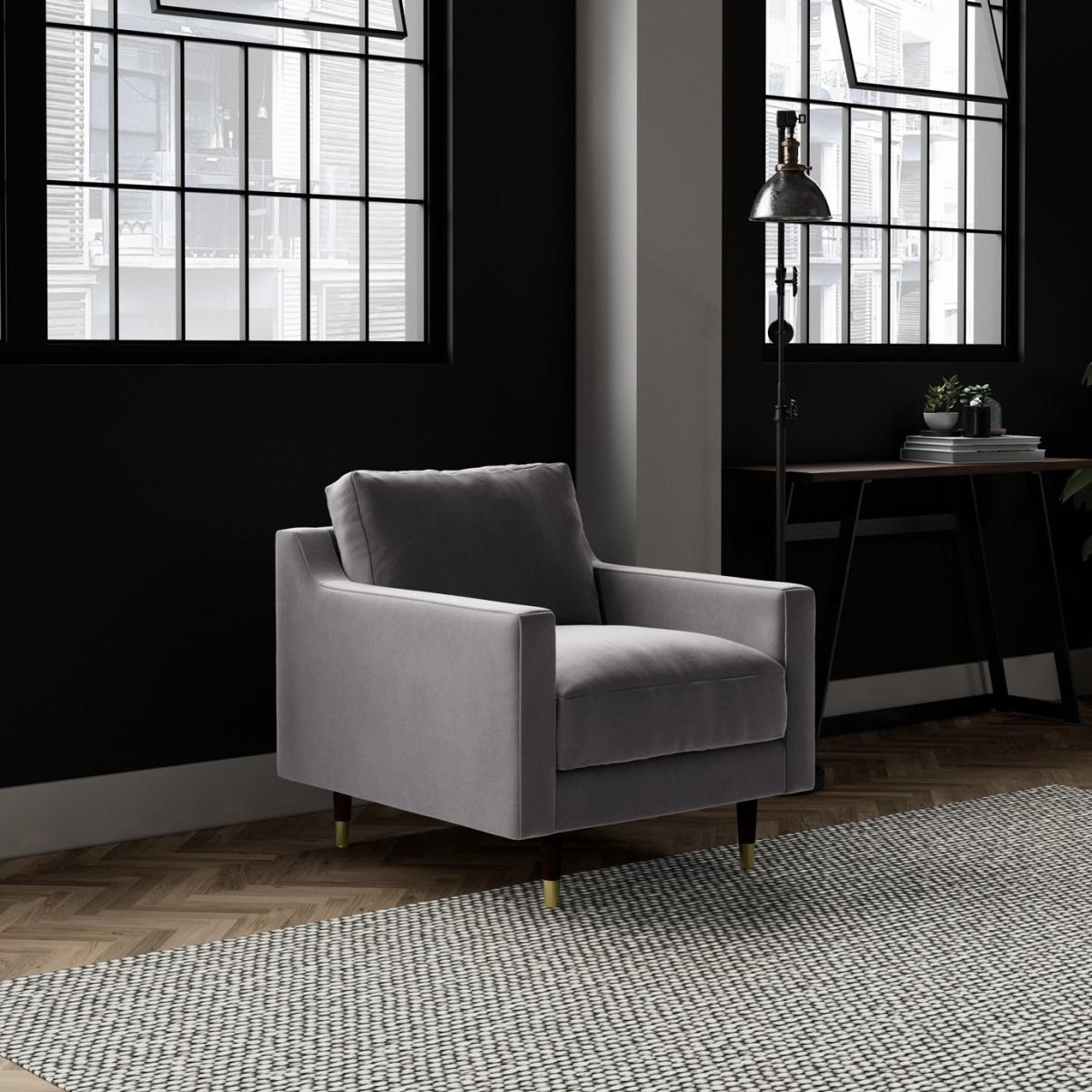 Swoon Rieti Velvet Armchair - Silver Grey – image 3