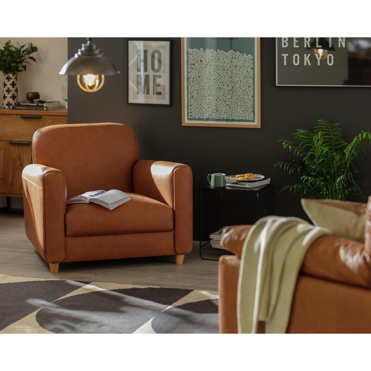 Habitat Charleston Leather Chair - Tan – image 3