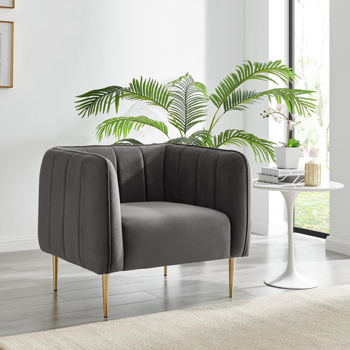 Habitat Lola Velvet Chair - Charcoal – image 3