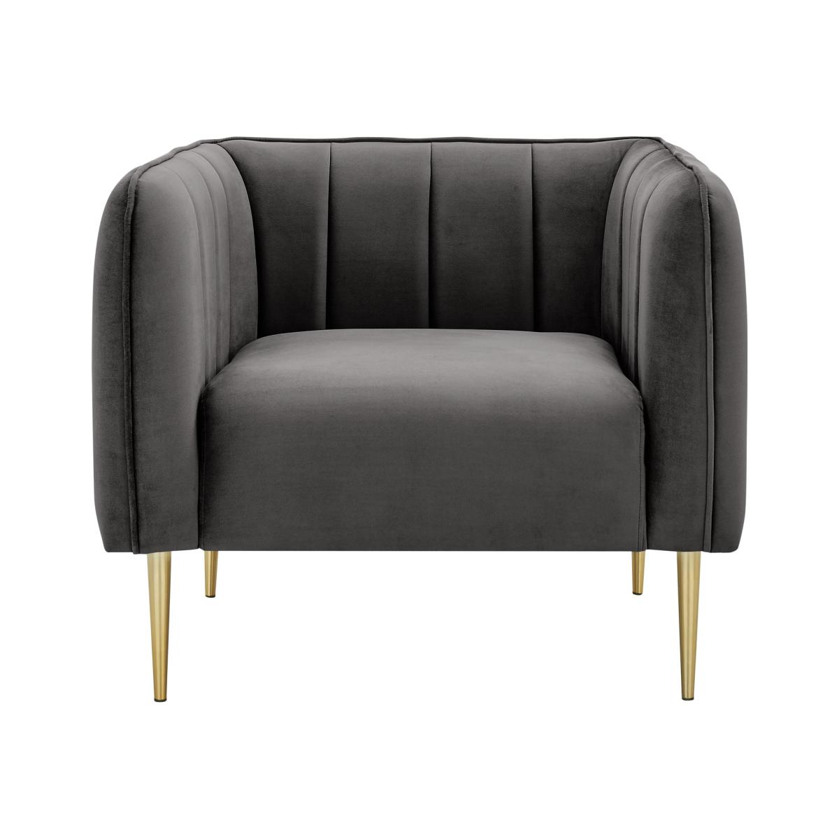 Habitat Lola Velvet Chair - Charcoal – image 1