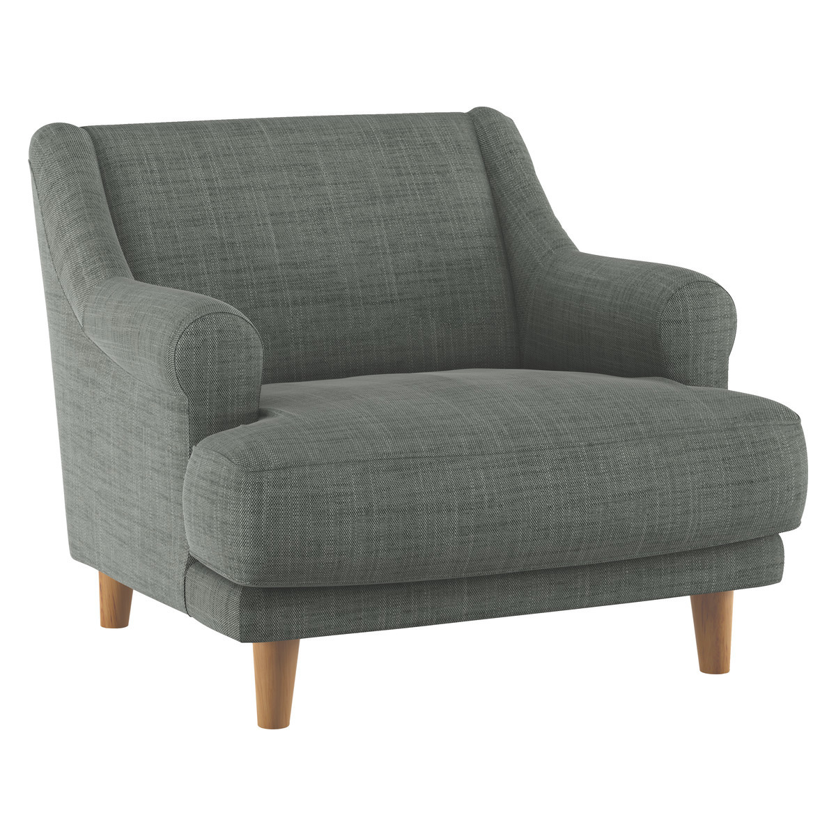 Townsend Grey Italian Woven FaBric Armchair, Grey – image 4