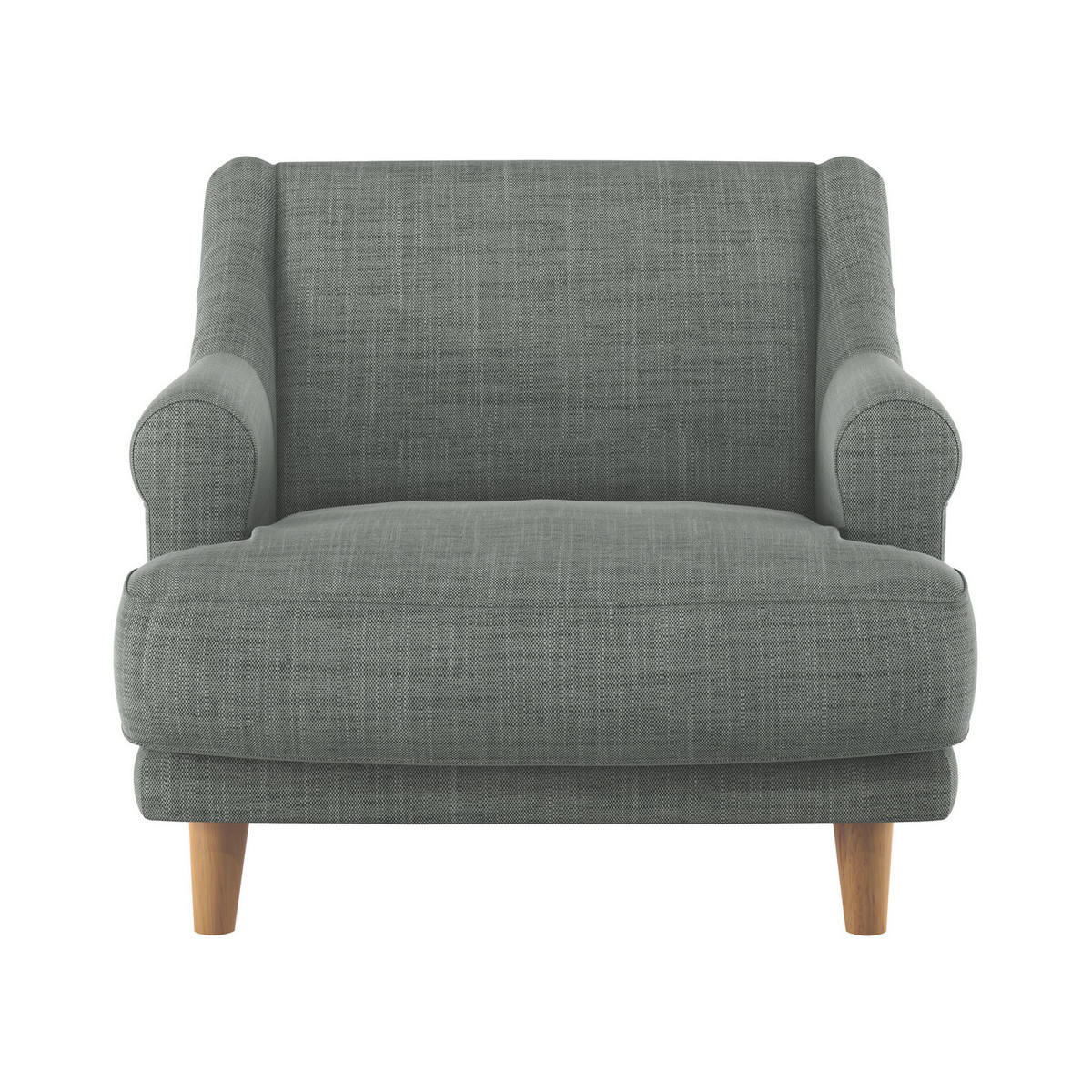 Townsend Grey Italian Woven FaBric Armchair, Grey – image 1