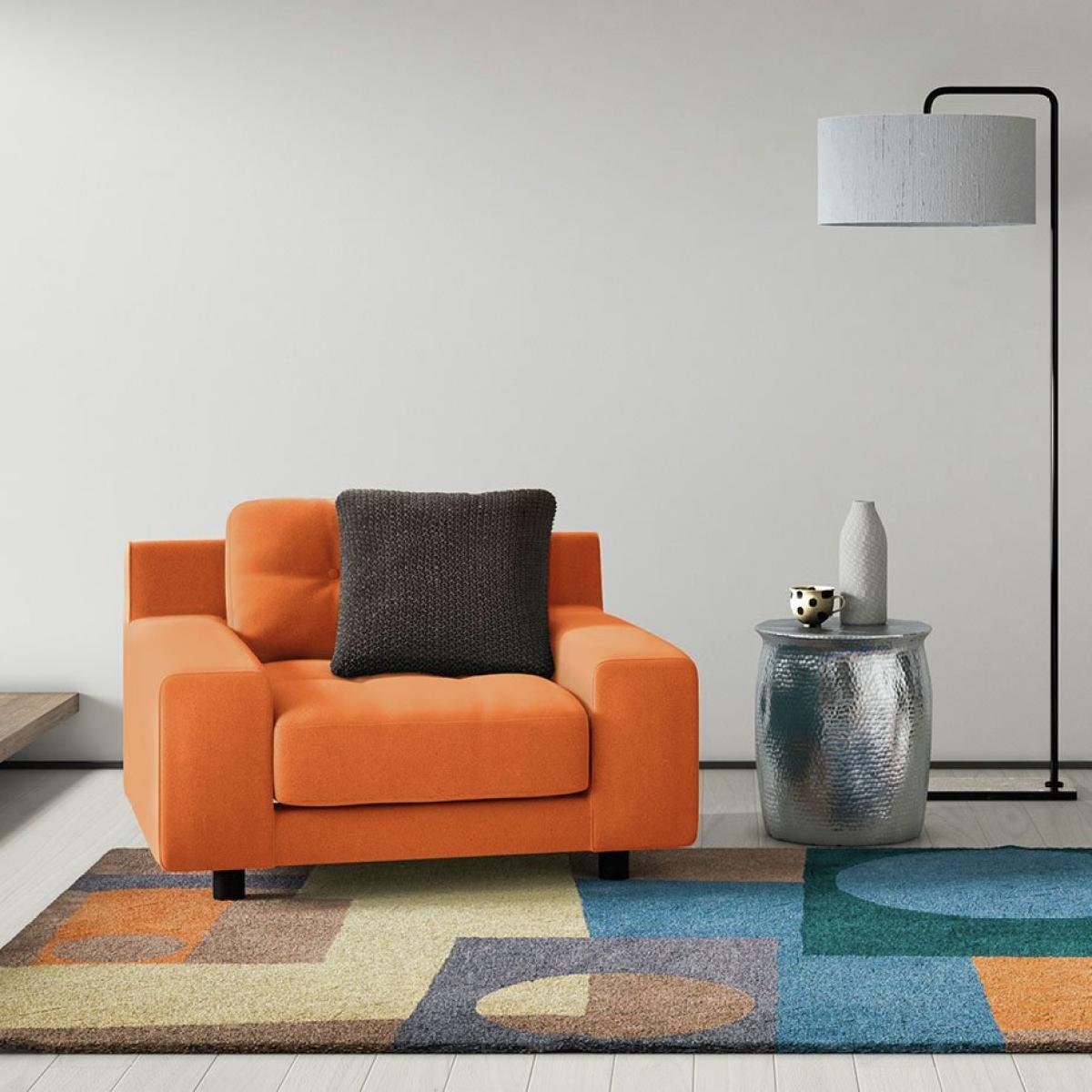 Habitat Hendricks Grey Italian Woven Fabric Armchair – image 2