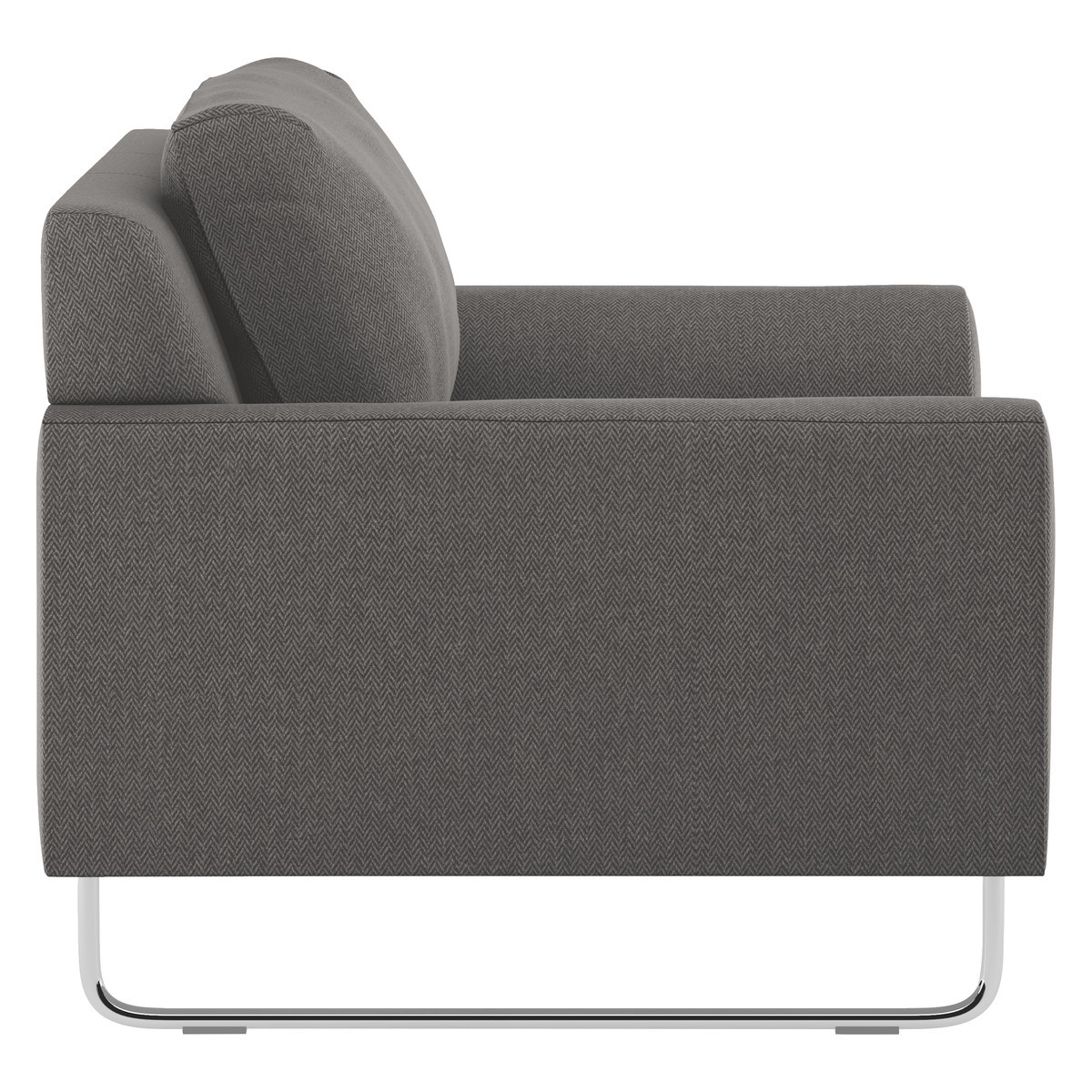 Lyle Charcoal Grey Herringbone Wool Mix Armchair, Charcoal – image 3