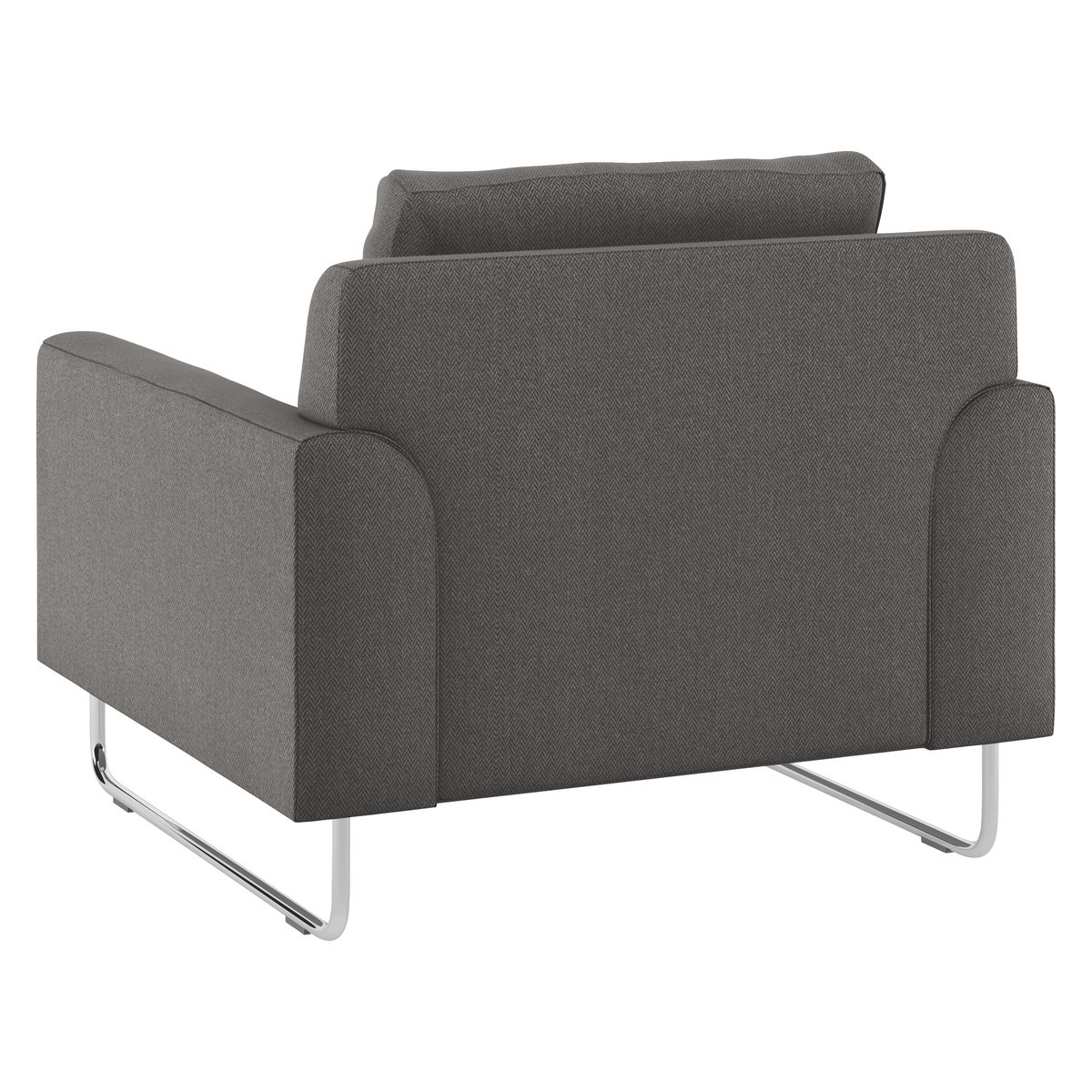 Lyle Charcoal Grey Herringbone Wool Mix Armchair, Charcoal – image 4