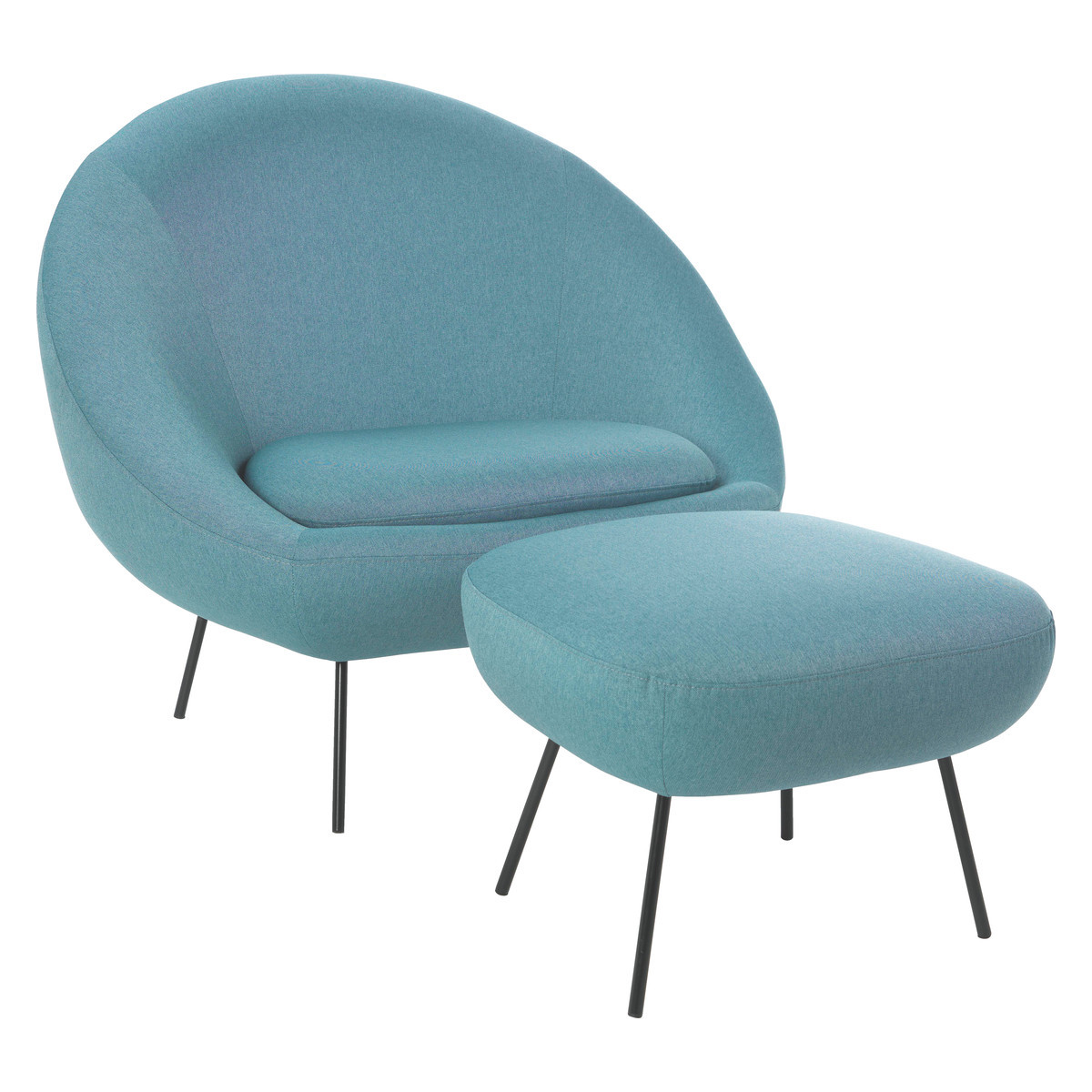 Misty Teal Blue Acor FaBric Armchair, Blue – image 3