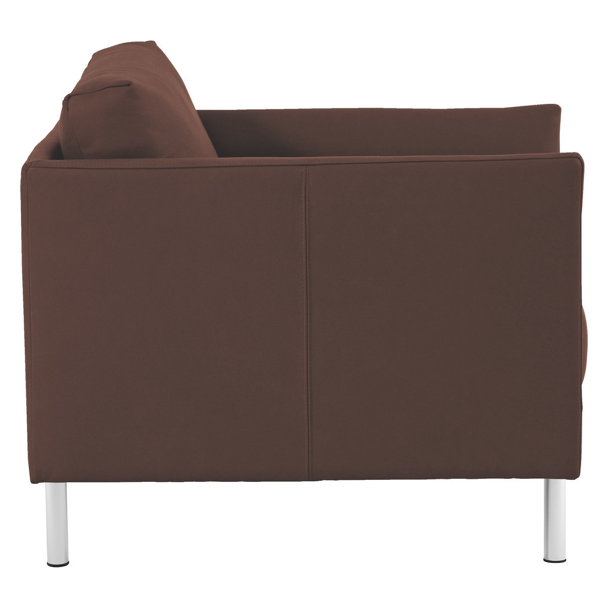 Hyde Brown Premium Leather Armchair, Metal Leg, Brown – image 4