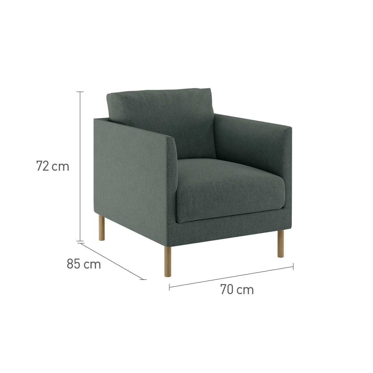 Hyde Brown Premium Leather Armchair, Metal Leg, Brown – image 7
