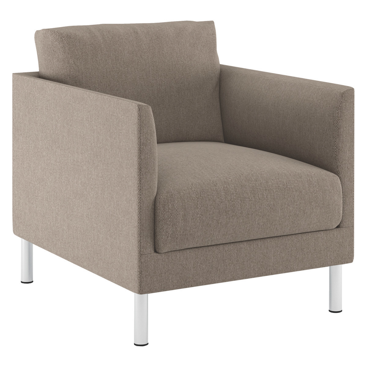 Hyde Natural FaBric Armchair, Metal Legs, Natural – image 3