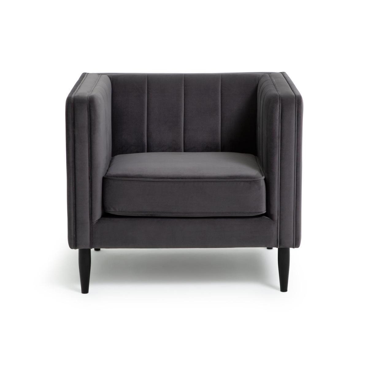 Habitat Vanessa Velvet Armchair - Grey – image 2