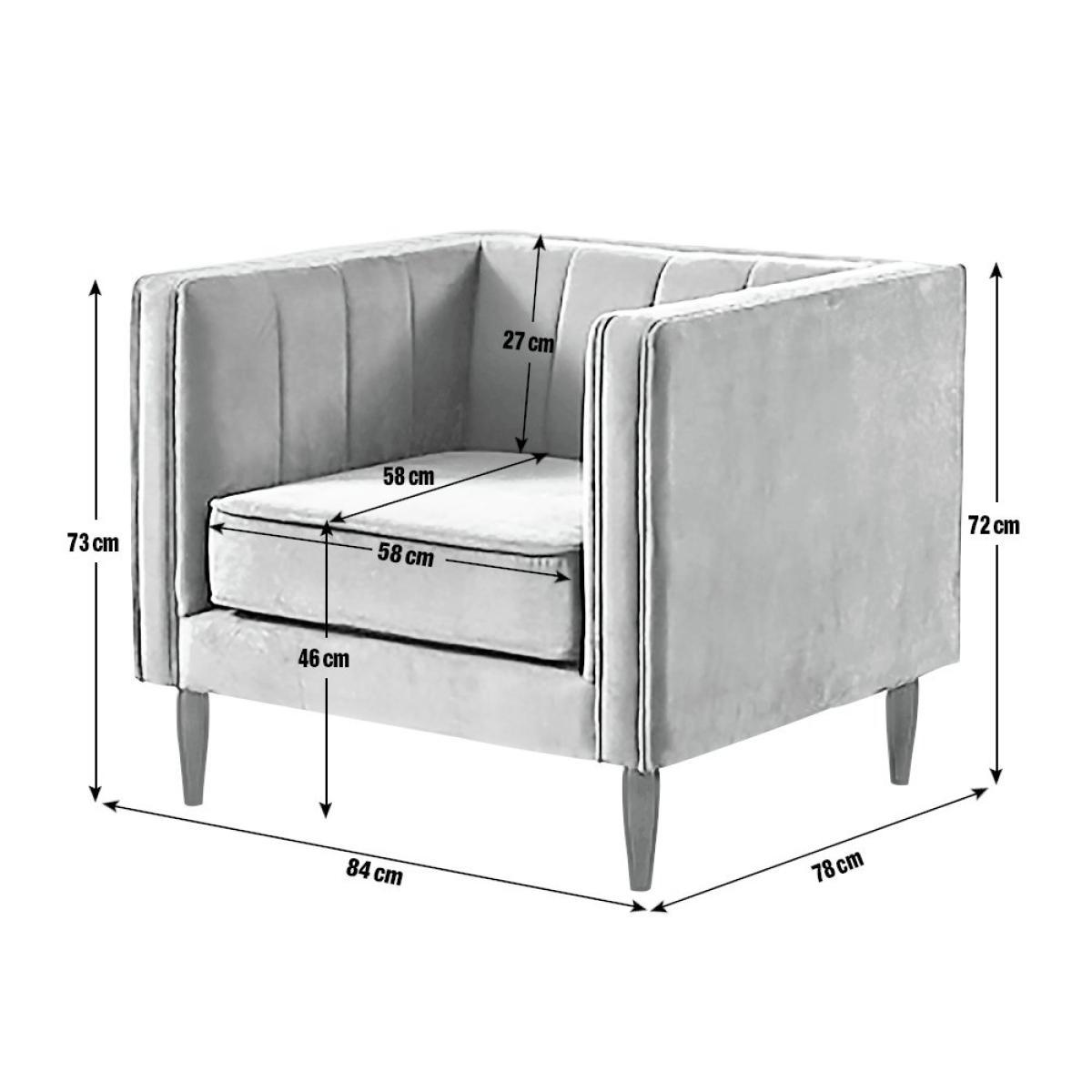 Habitat Vanessa Velvet Armchair - Grey – image 6