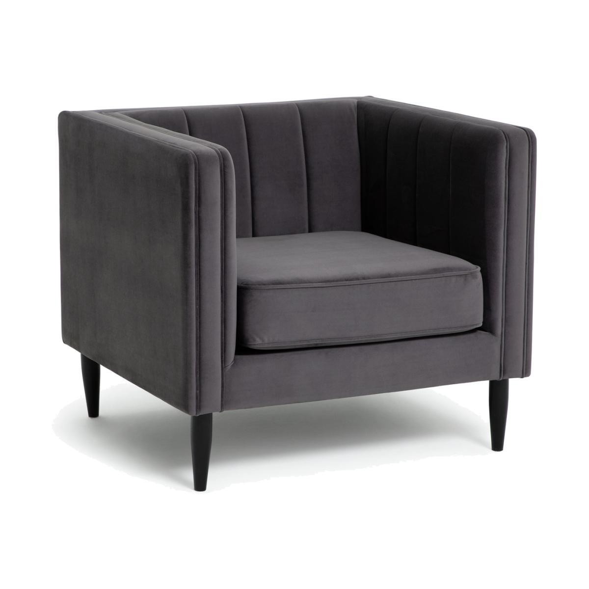 Habitat Vanessa Velvet Armchair - Grey – image 1