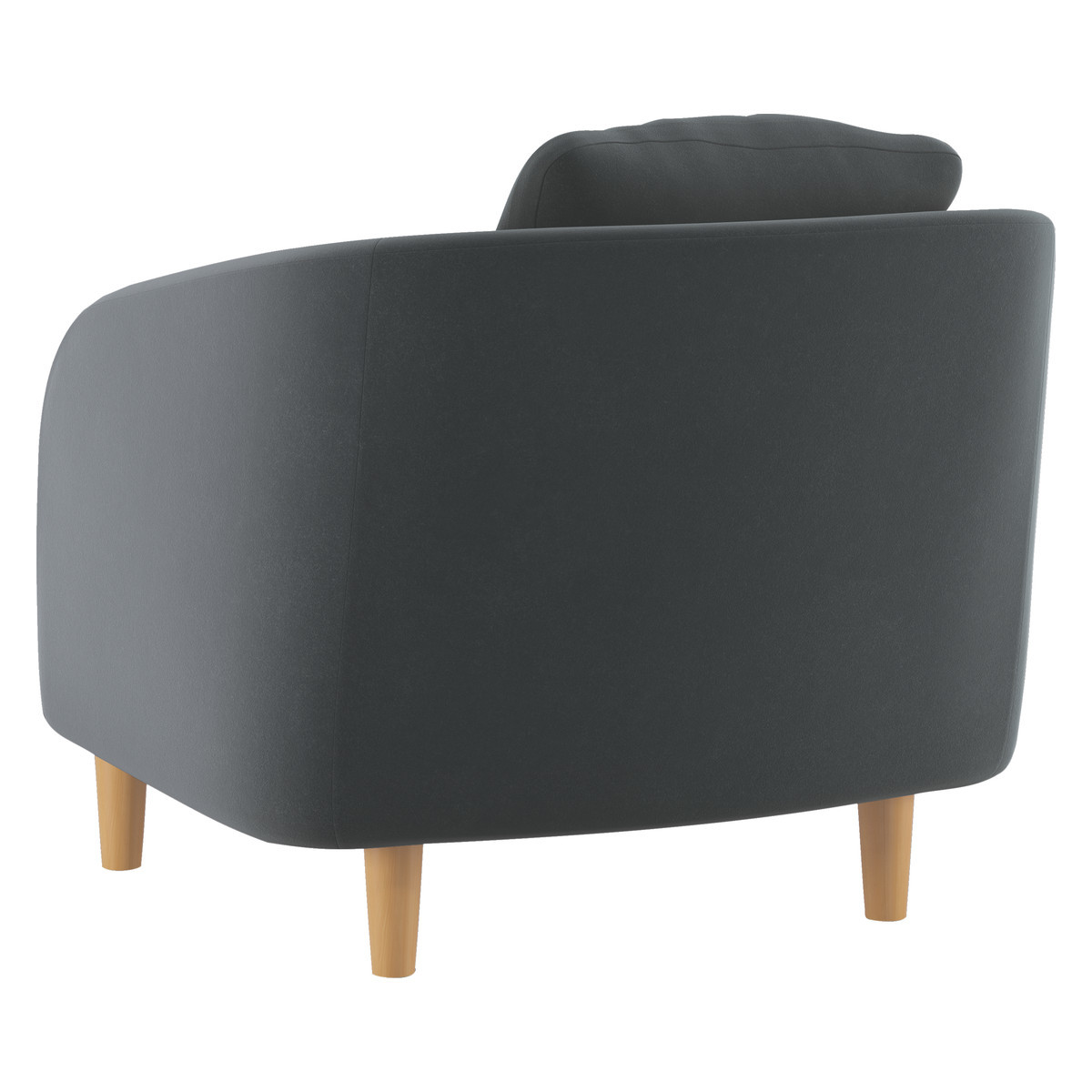 Colby Grey Velvet Armchair, Wooden Feet, Grey – image 5