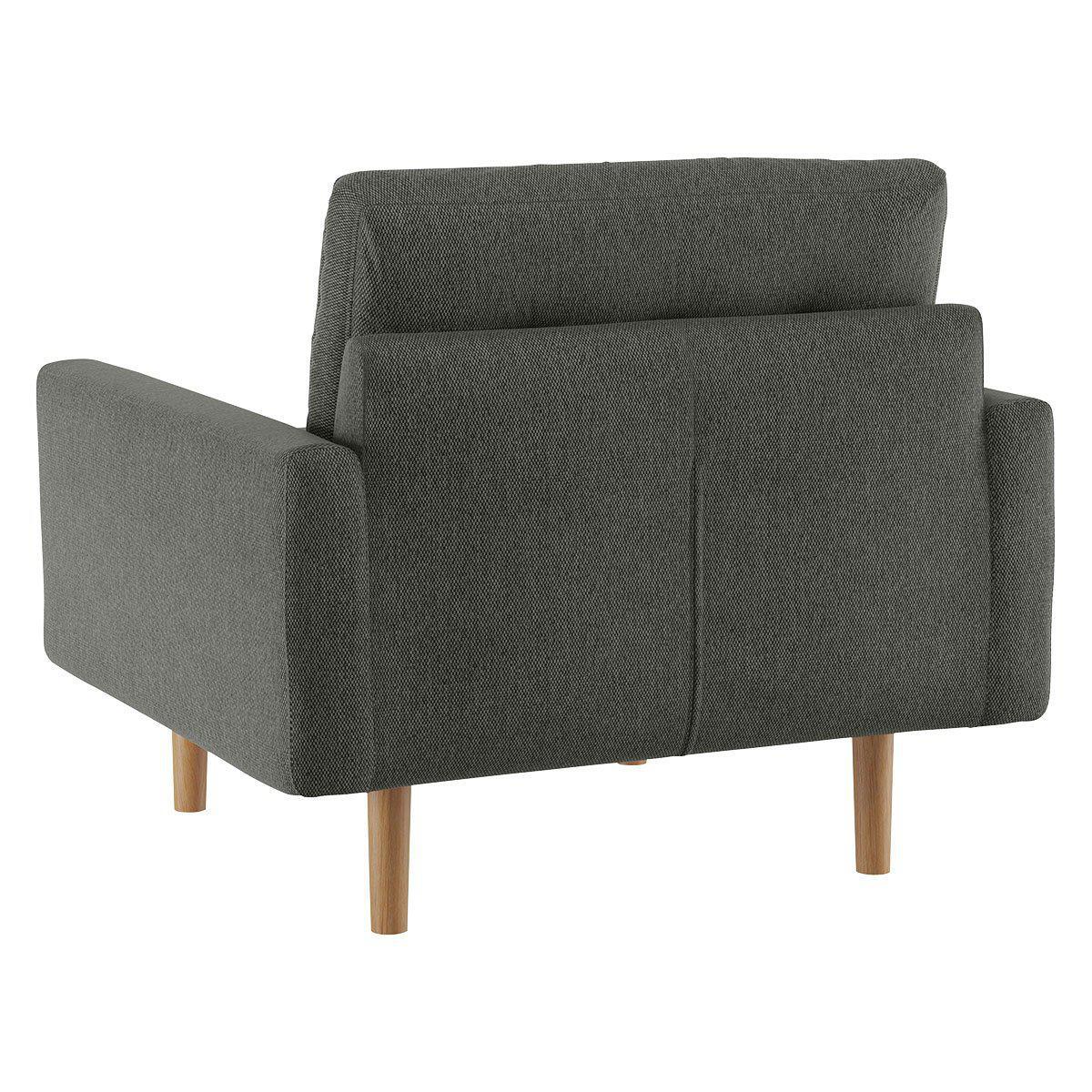 Habitat Fenner Charcoal Fabric Buttoned Armchair – image 2