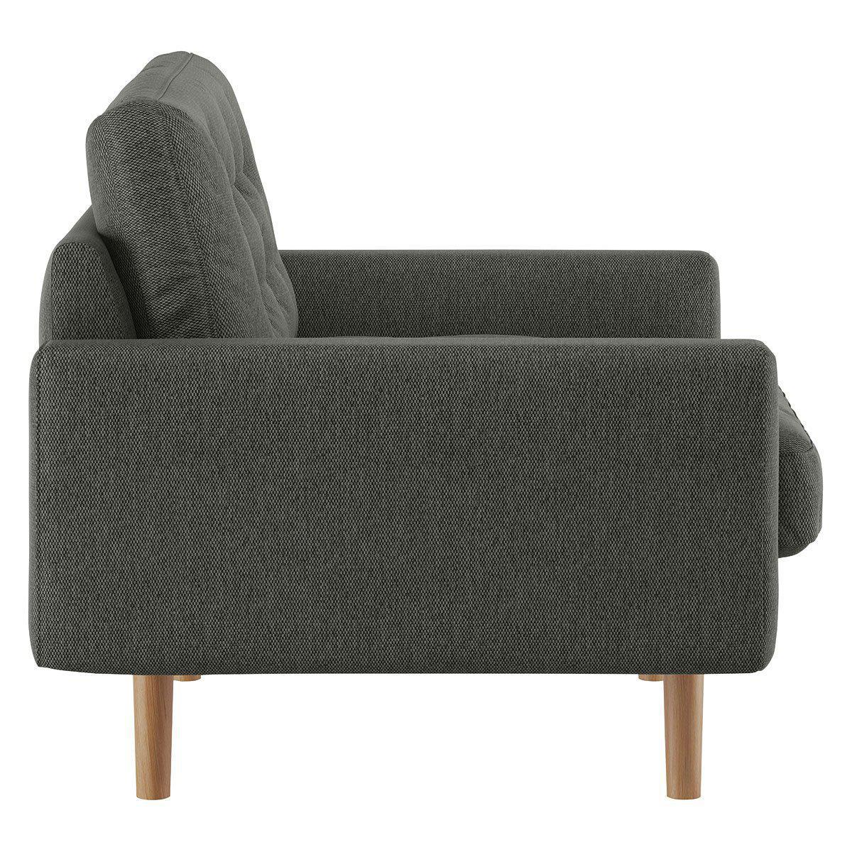Habitat Fenner Charcoal Fabric Buttoned Armchair – image 3