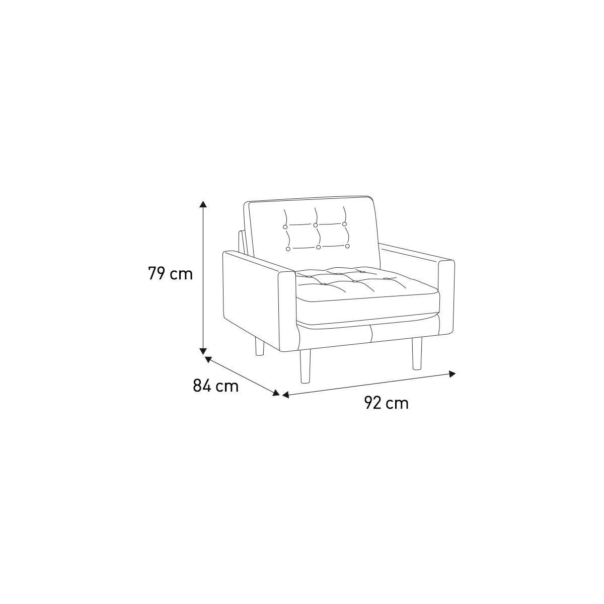 Habitat Fenner Charcoal Fabric Buttoned Armchair – image 5