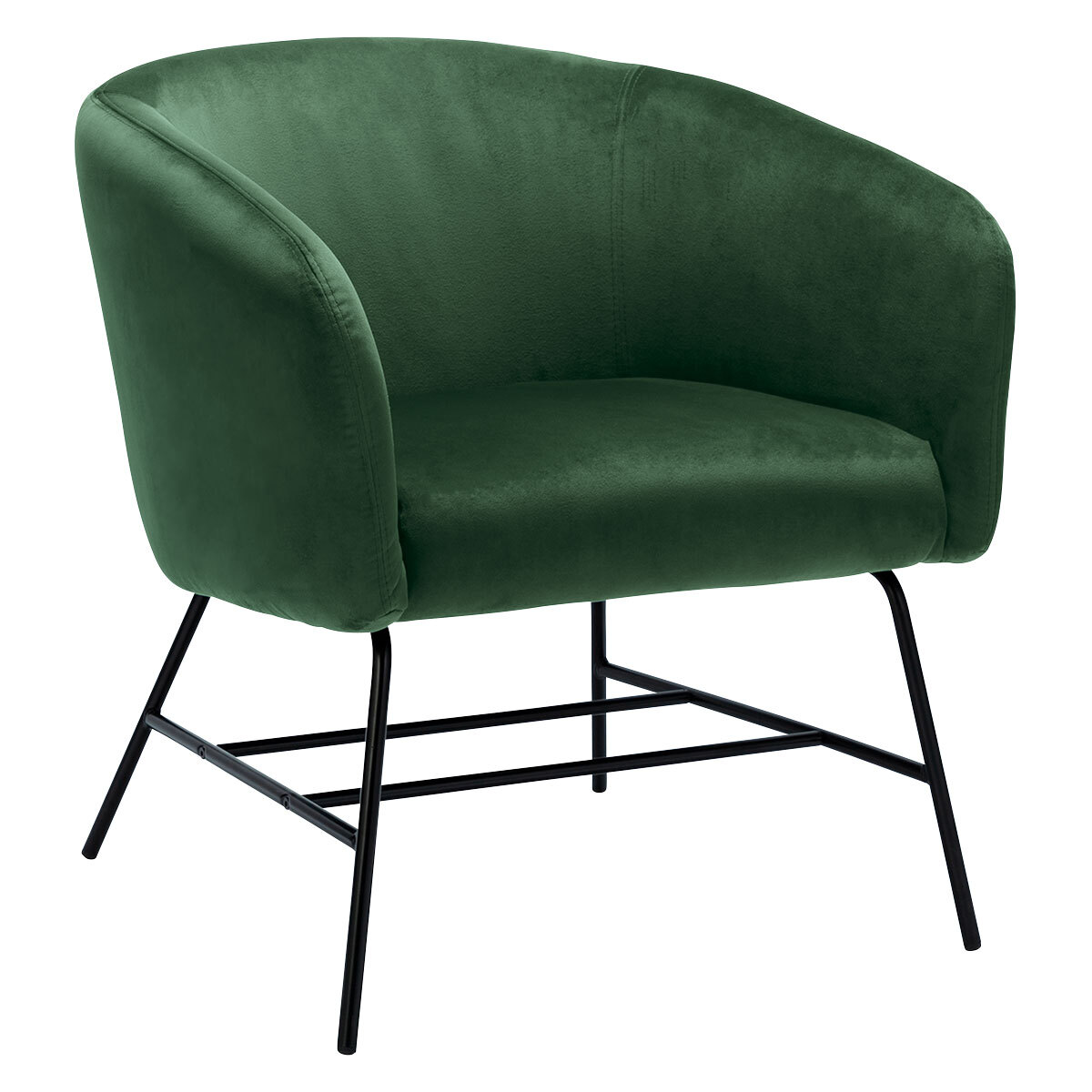 Freya Green Velvet Armchair, Green – image 2