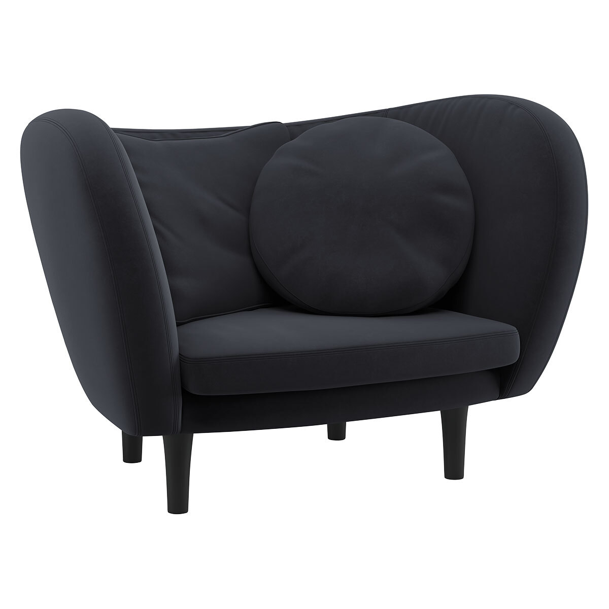 Habitat Arya Charcoal Velvet Armchair – image 3