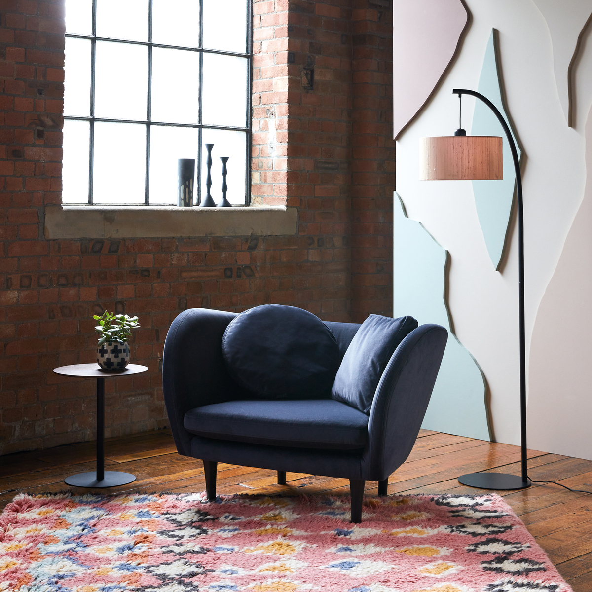Habitat Arya Charcoal Velvet Armchair – image 7