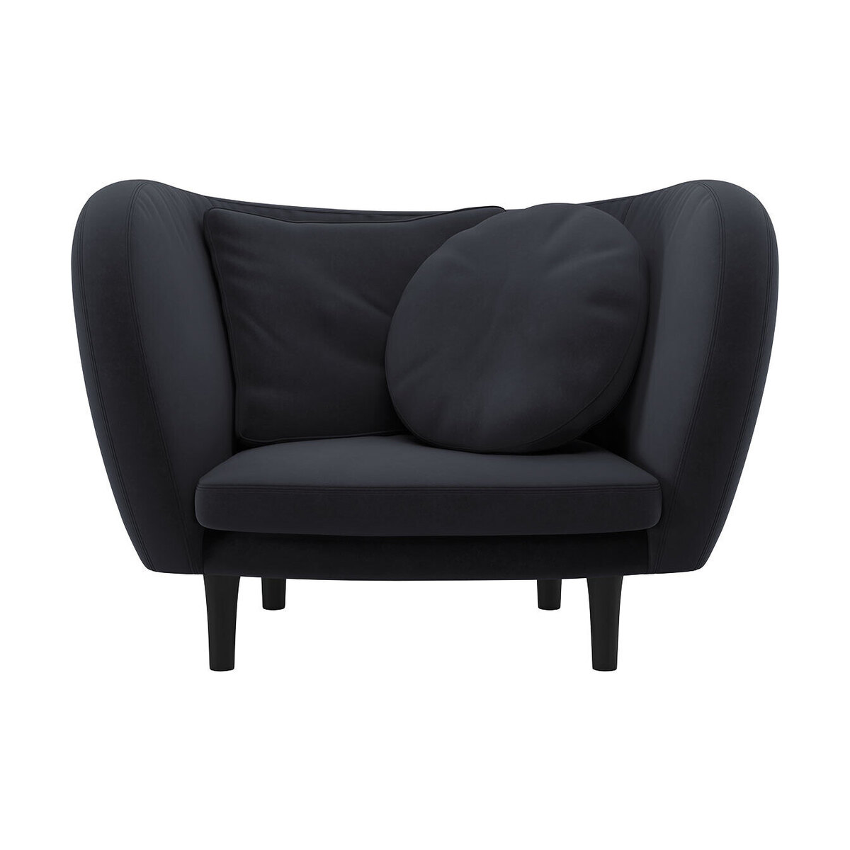 Habitat Arya Charcoal Velvet Armchair – image 1
