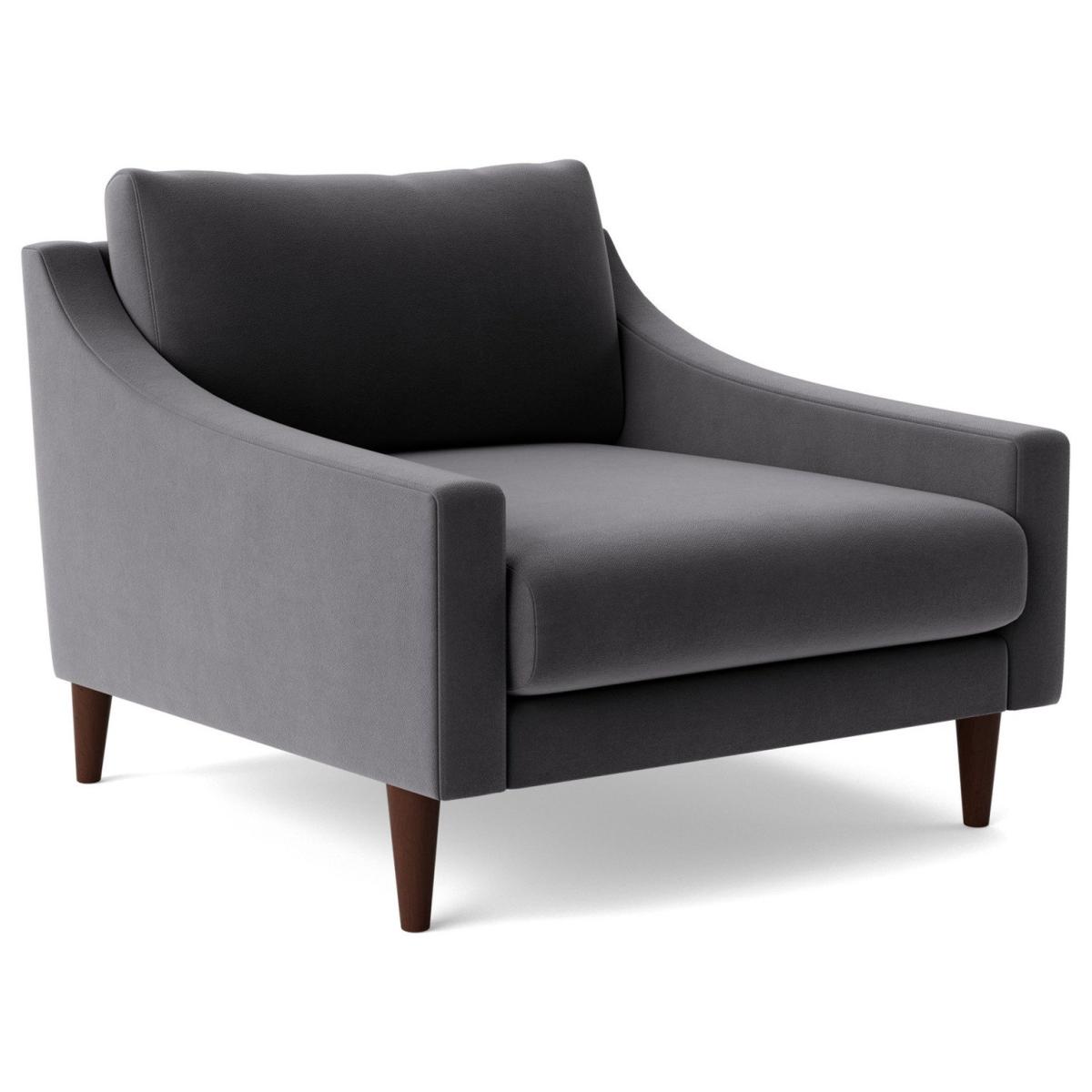 Swoon Turin Velvet Armchair - Granite Grey – image 7