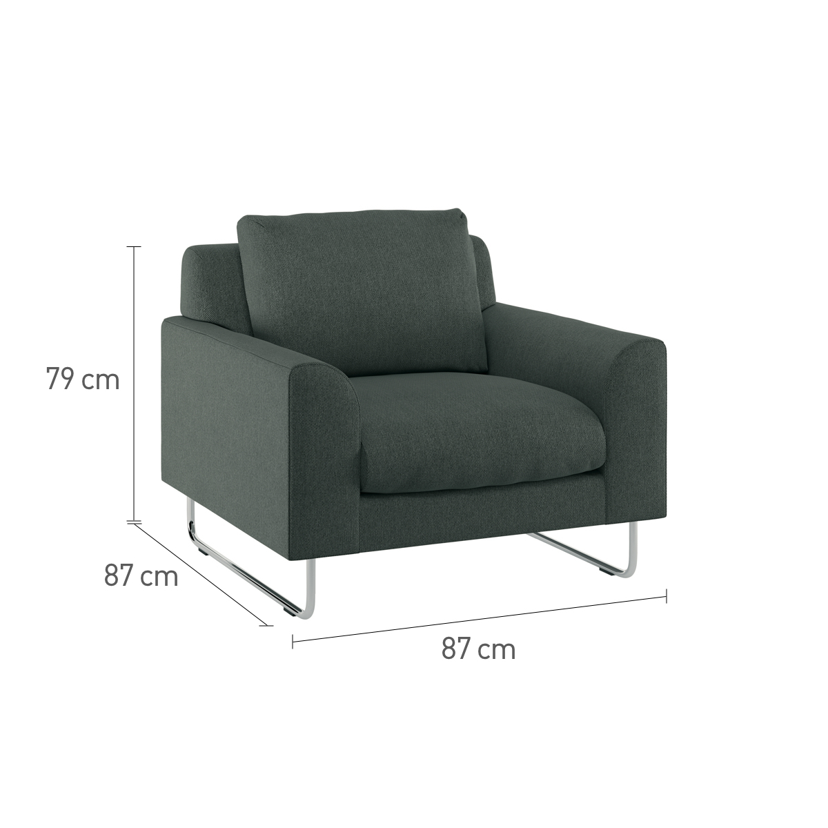 Lyle Natural FaBric Armchair, Metal Legs, Natural – image 6