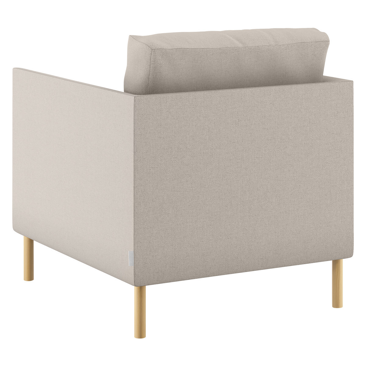 Hyde Natural Textured Woven FaBric Armchair, Wooden Leg, Natural – image 5