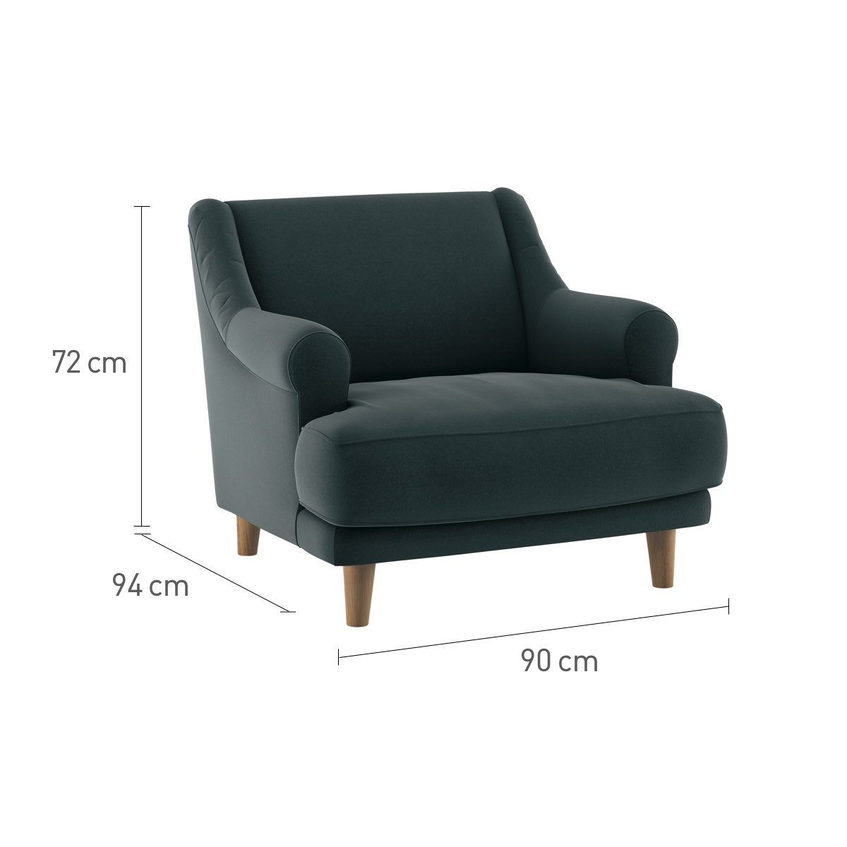 Townsend Navy Blue Tweed Wool Mix Armchair, Navy – image 8