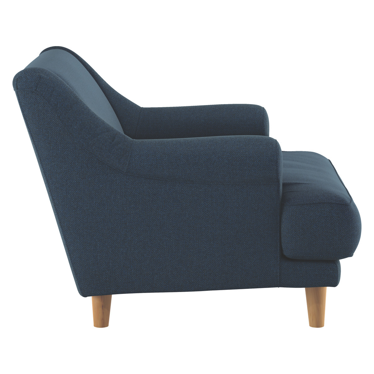 Townsend Navy Blue Herringbone Wool Mix Armchair, Navy – image 3
