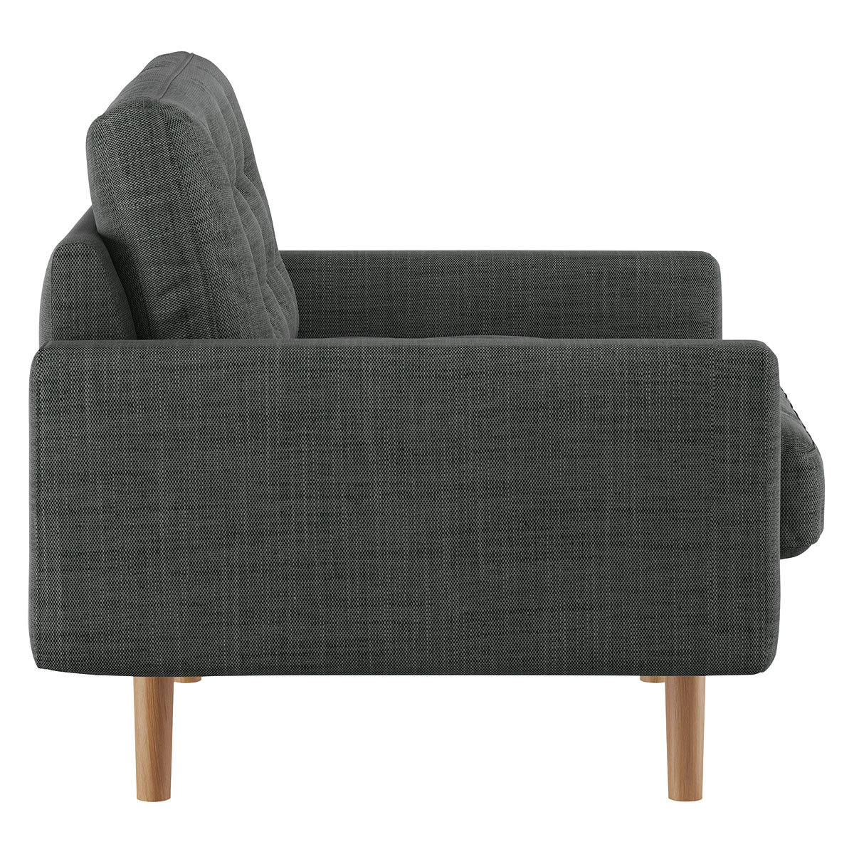 Fenner Charcoal Grey Italian Woven FaBric Armchair, Charcoal – image 4