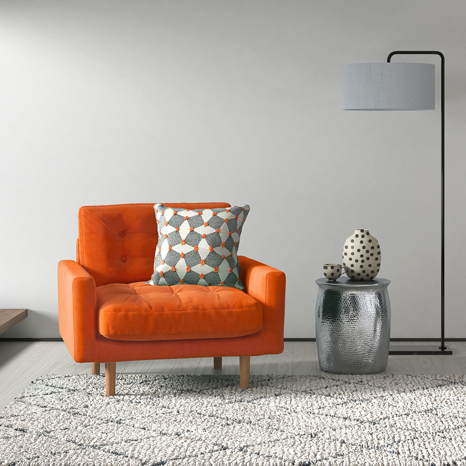 Fenner Charcoal Grey Italian Woven FaBric Armchair, Charcoal – image 8