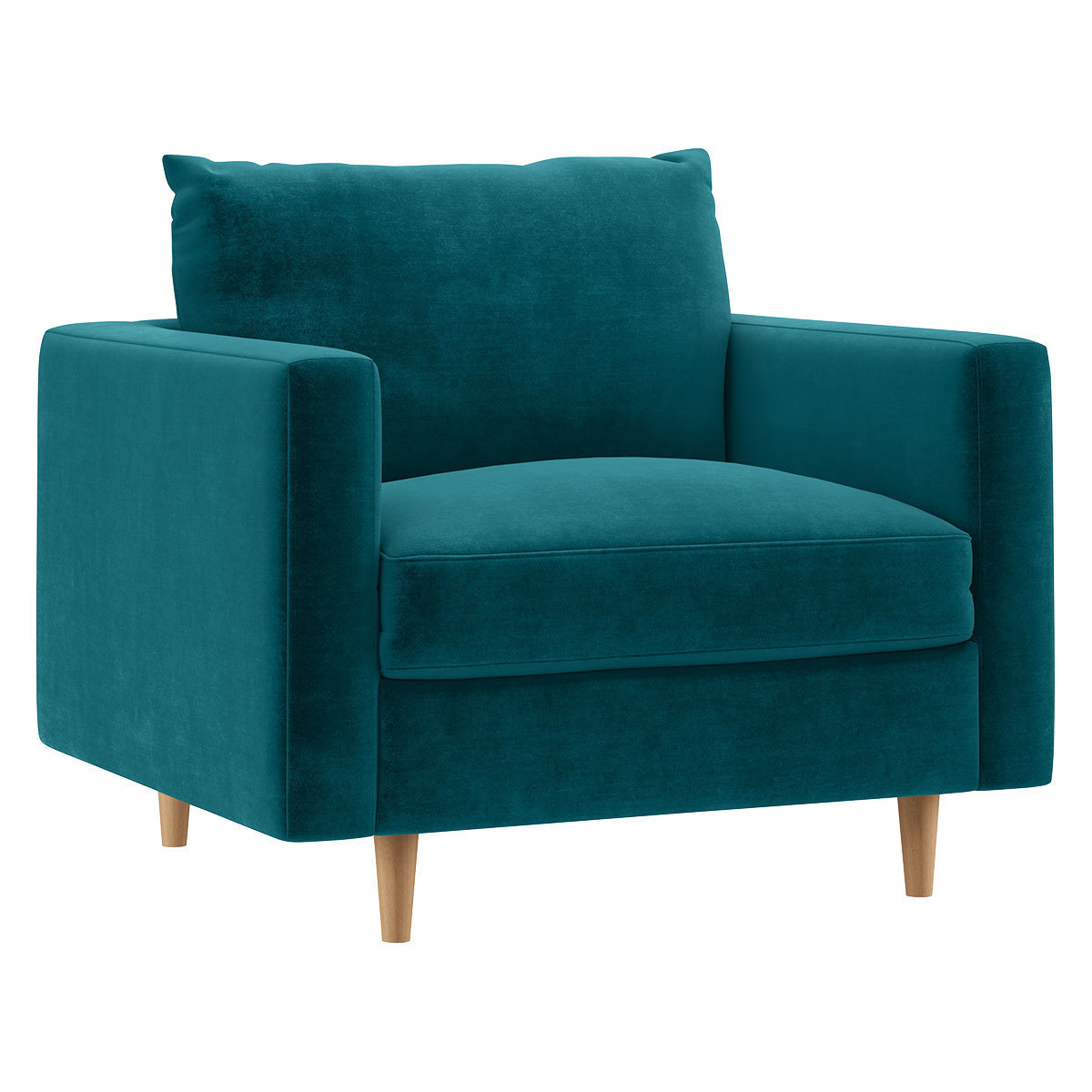 Naya Green Velvet Armchair, Green – image 3