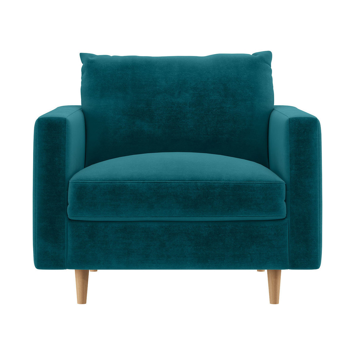 Naya Green Velvet Armchair, Green – image 1