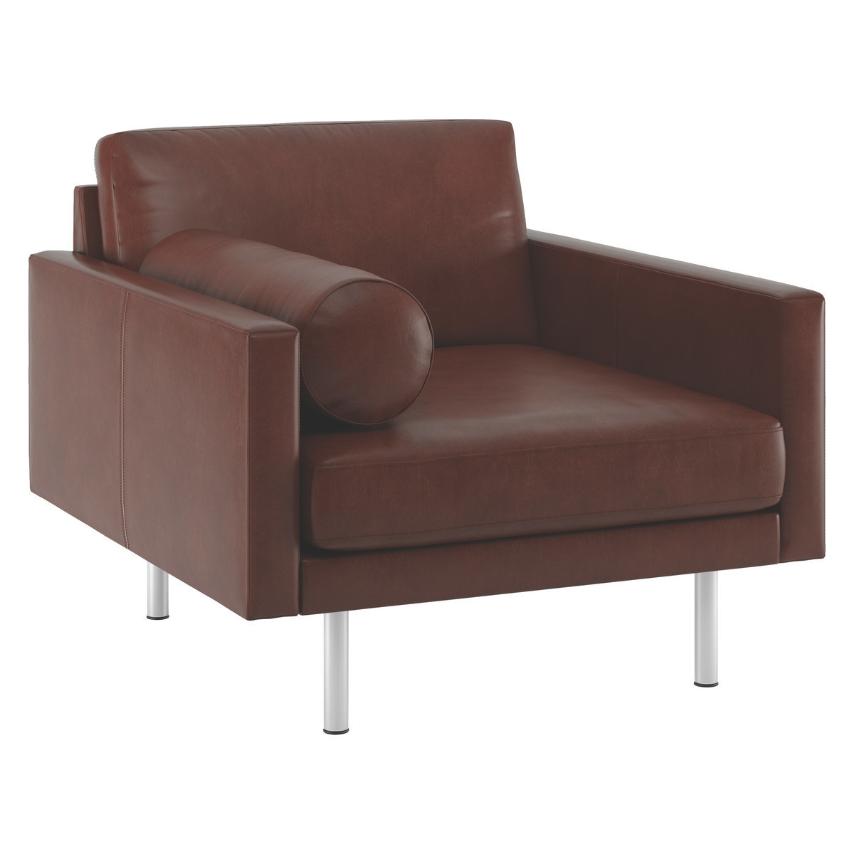 Spencer Tan Leather Armchair, Metal Legs, Tan – image 3