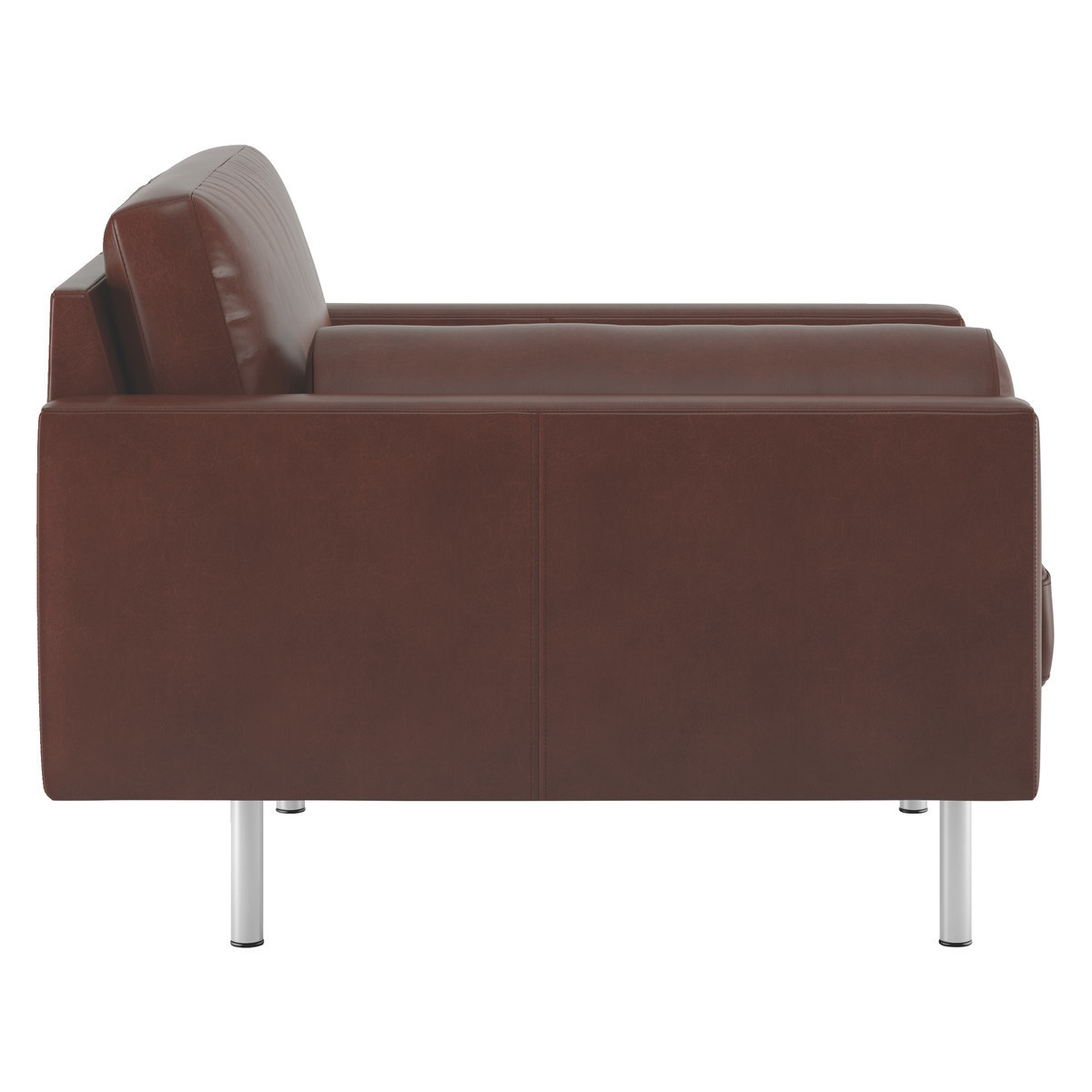 Spencer Tan Leather Armchair, Metal Legs, Tan – image 4