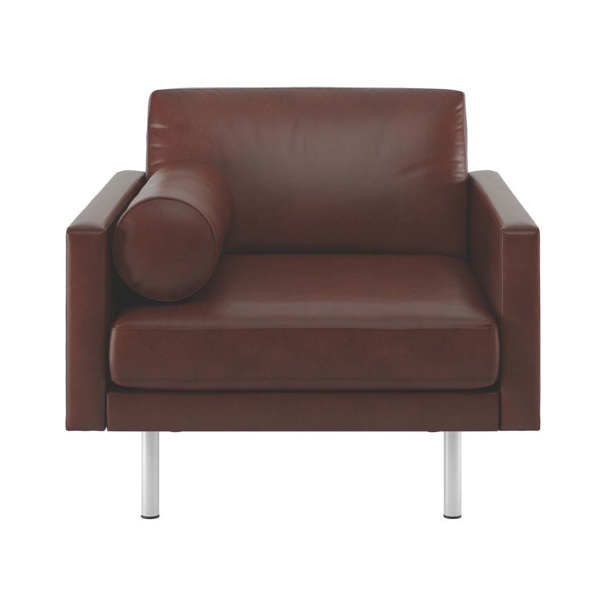 Spencer Tan Leather Armchair, Metal Legs, Tan – image 1