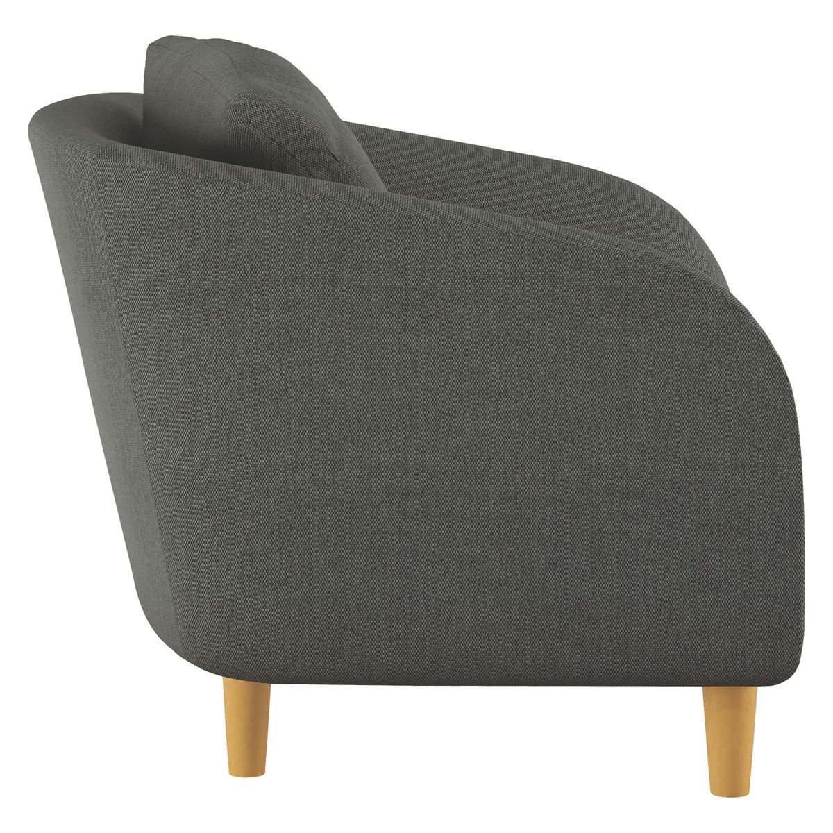Colby Charcoal Grey FaBric Armchair, Wooden Feet, Charcoal – image 4