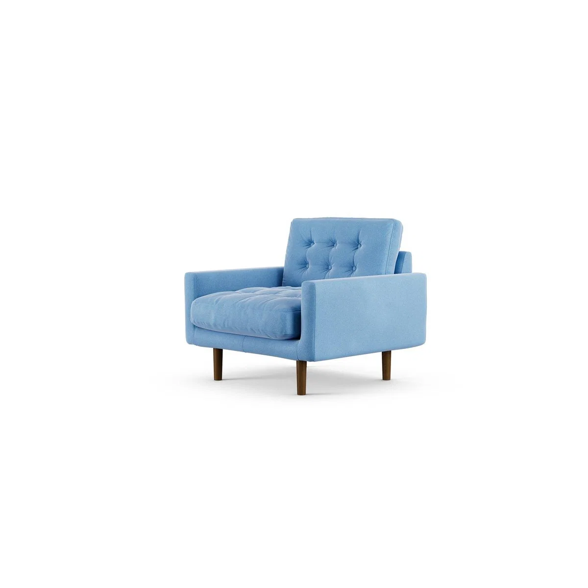 Habitat Fenner Velvet Armchair - Sky Blue - Dark Leg – image 3