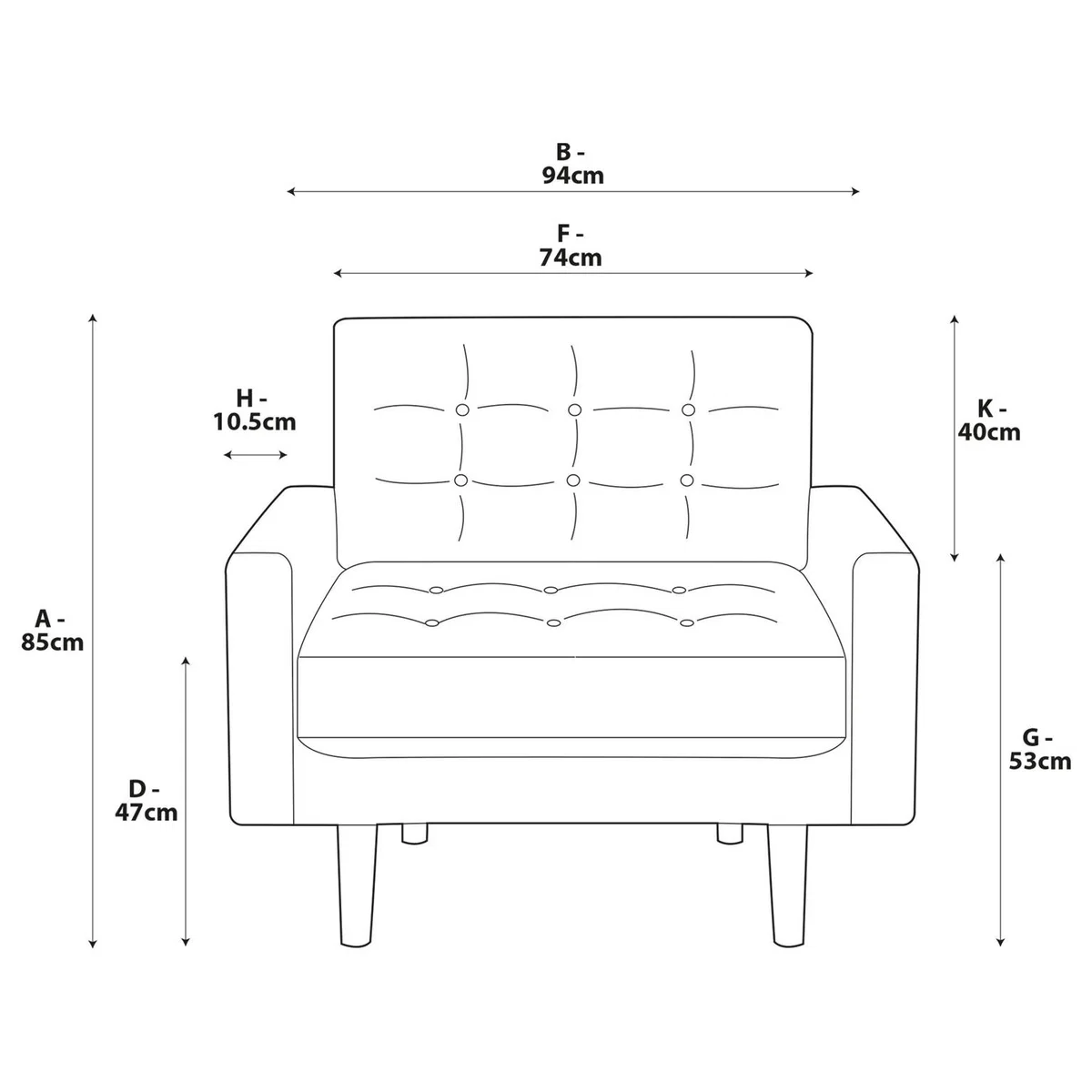 Habitat Fenner Velvet Armchair - Sky Blue - Dark Leg – image 7