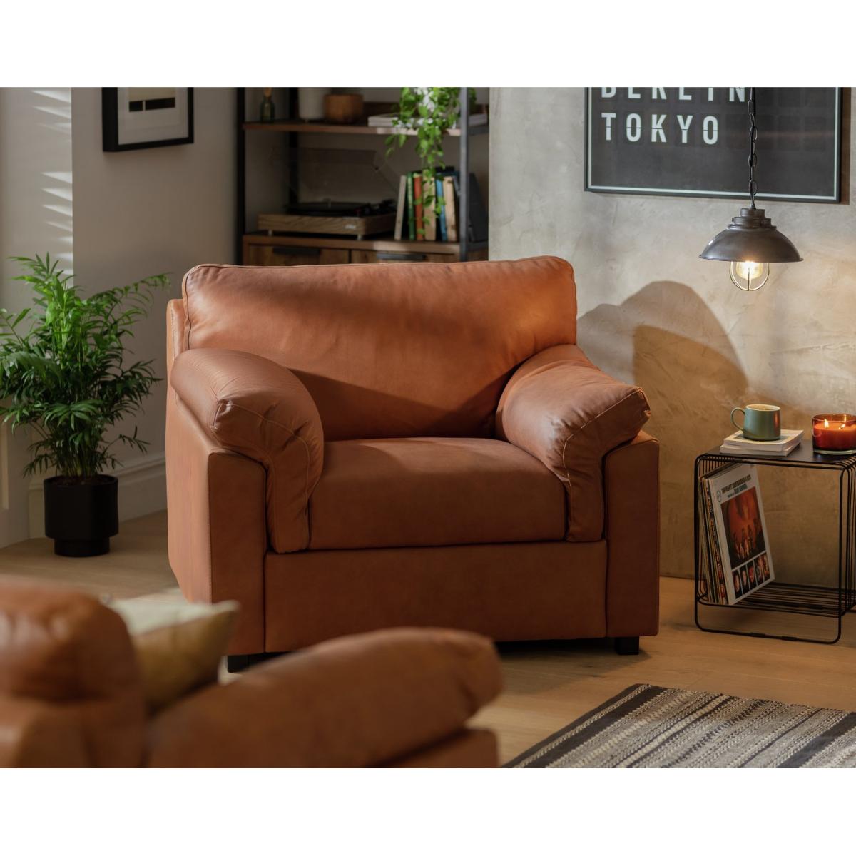 Habitat Florence Leather Armchair - Tan – image 3