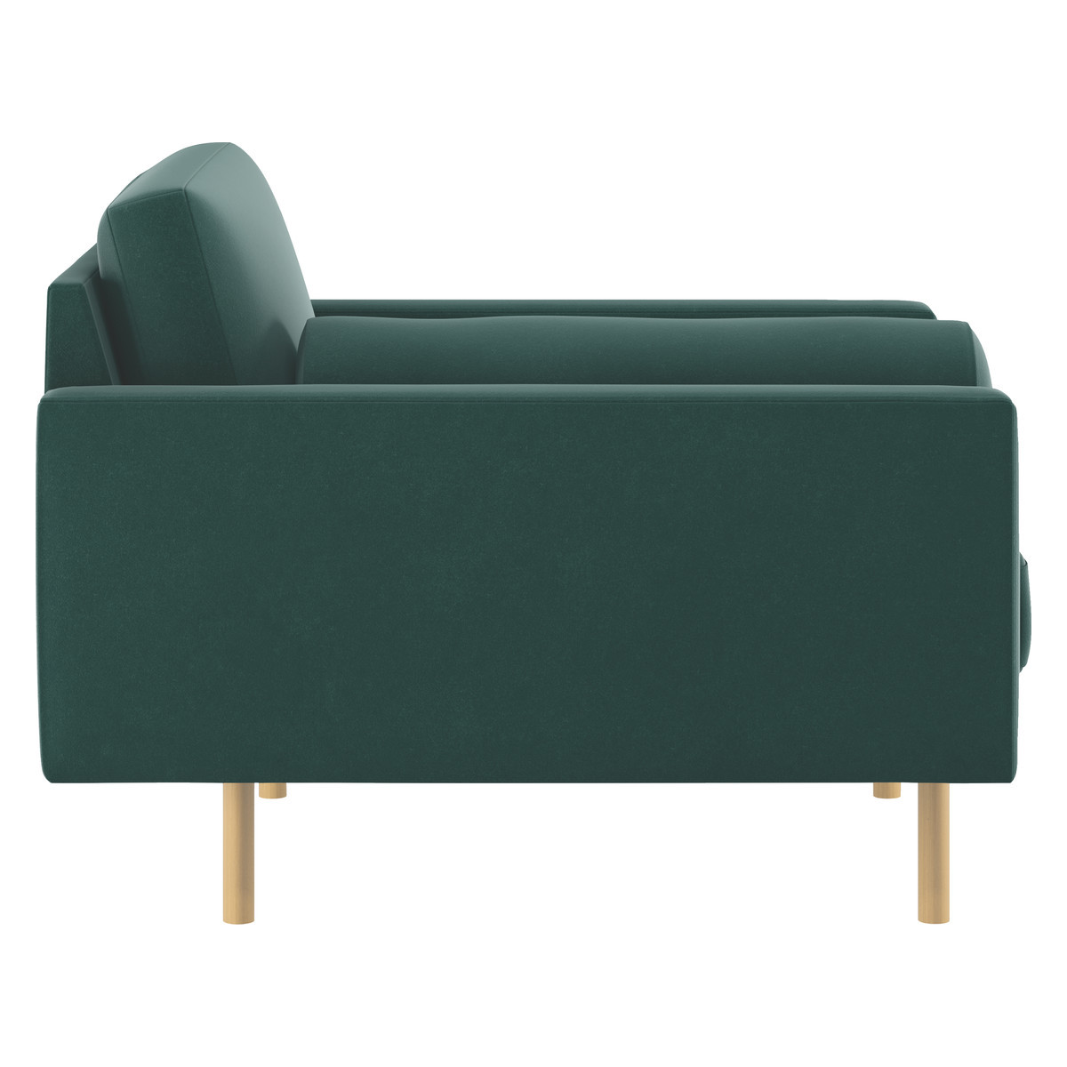 Spencer Emerald Green Velvet Armchair, Oak Legs, Green – image 4
