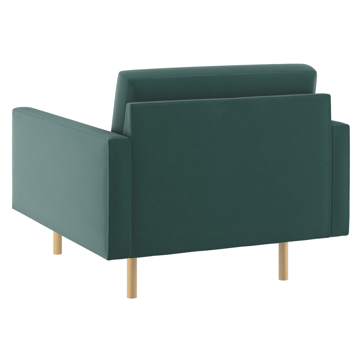 Spencer Emerald Green Velvet Armchair, Oak Legs, Green – image 5
