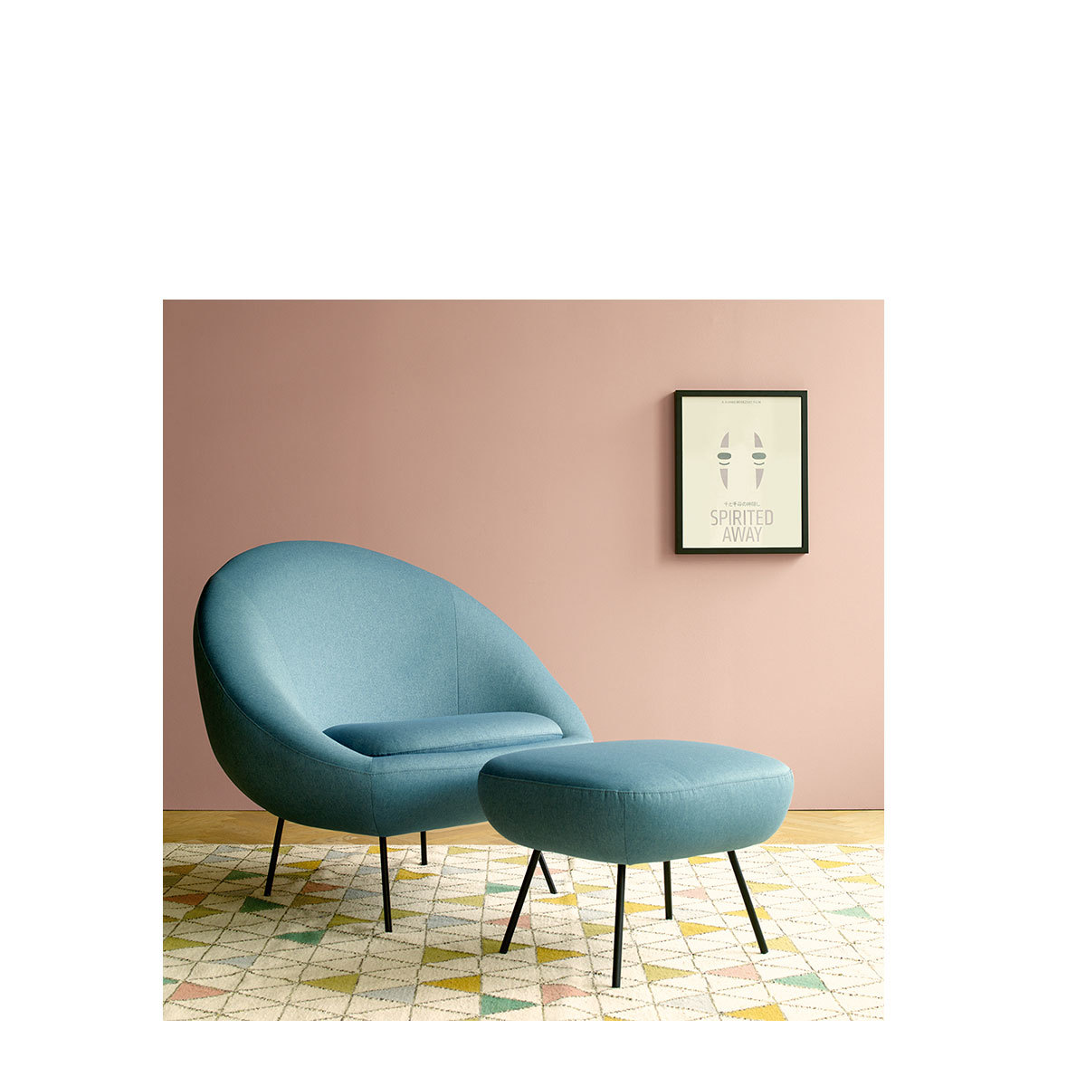 Misty Cobalt Blue Velvet Armchair, Blue – image 2