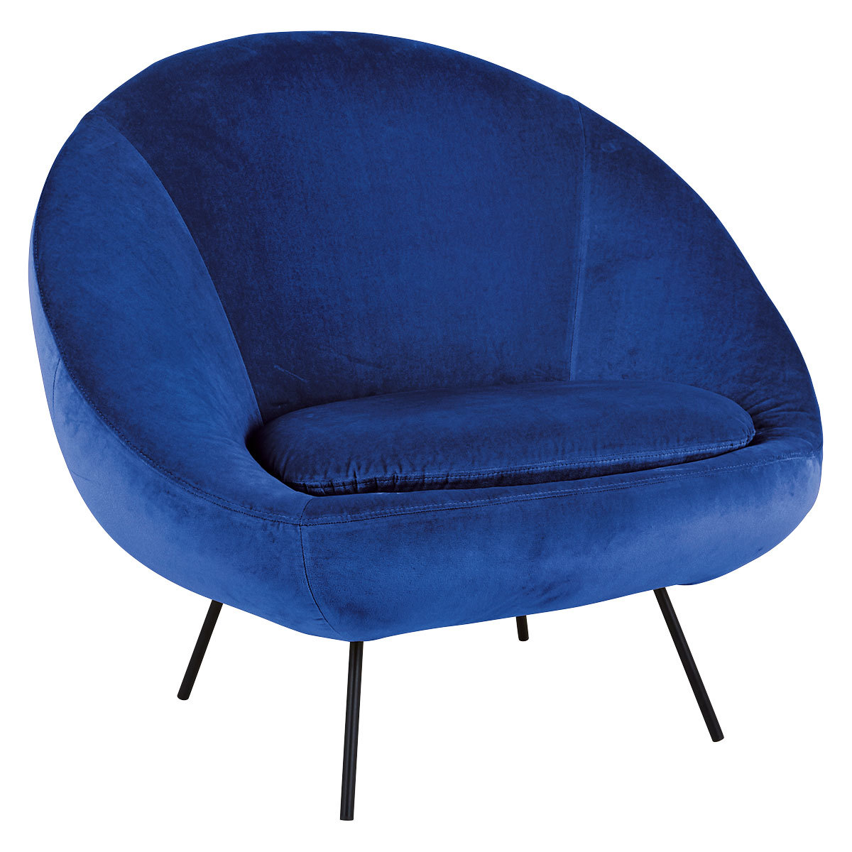 Misty Cobalt Blue Velvet Armchair, Blue – image 4