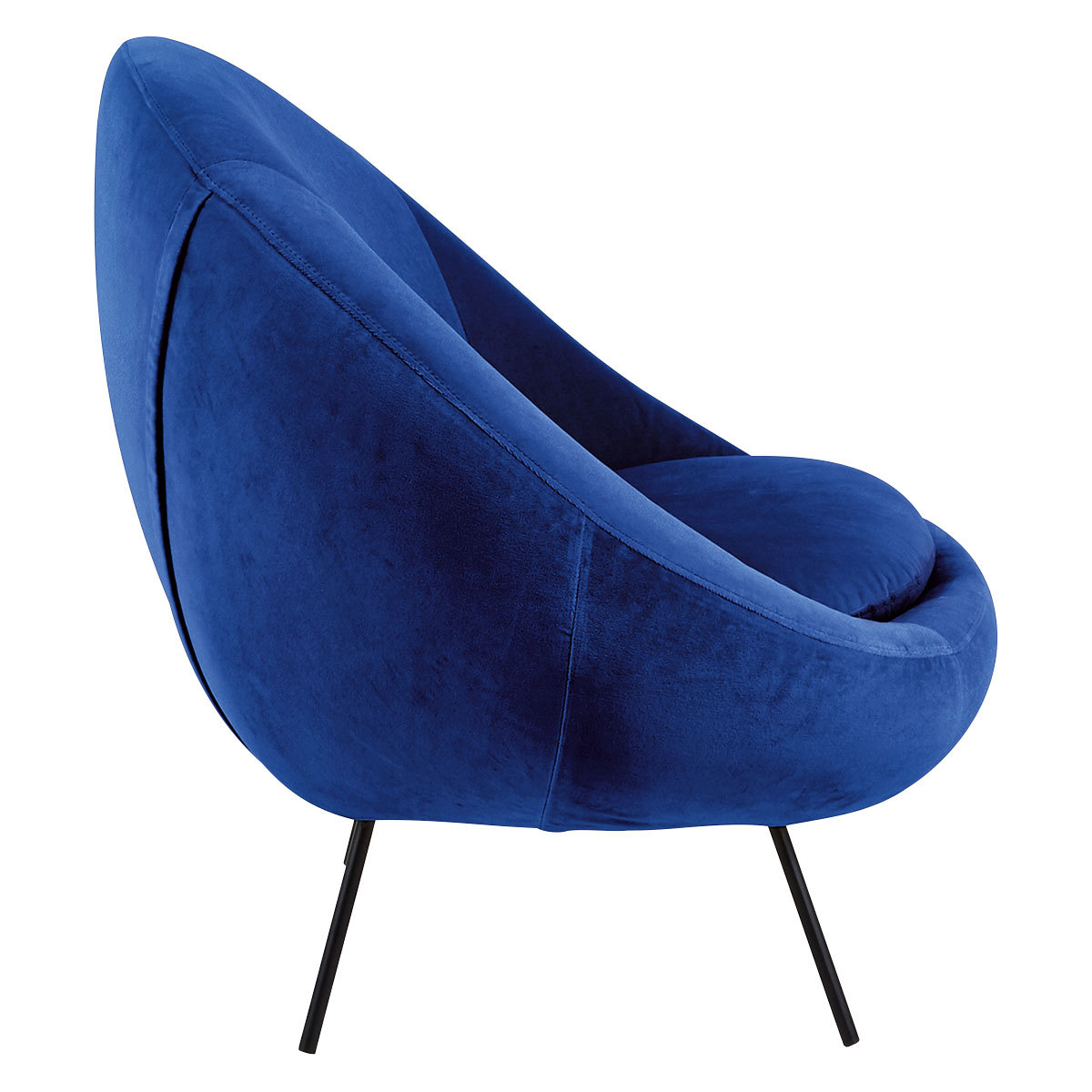Misty Cobalt Blue Velvet Armchair, Blue – image 5