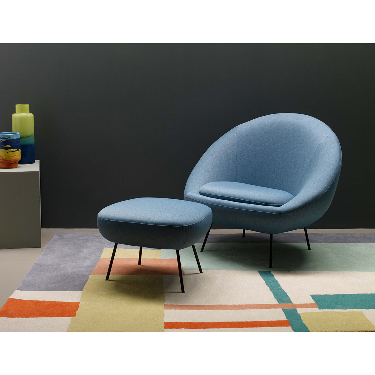 Misty Cobalt Blue Velvet Armchair, Blue – image 6